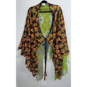 Vintage Rain Forest Cafe Souvenir One Size Silk Wrap-Around Top‎